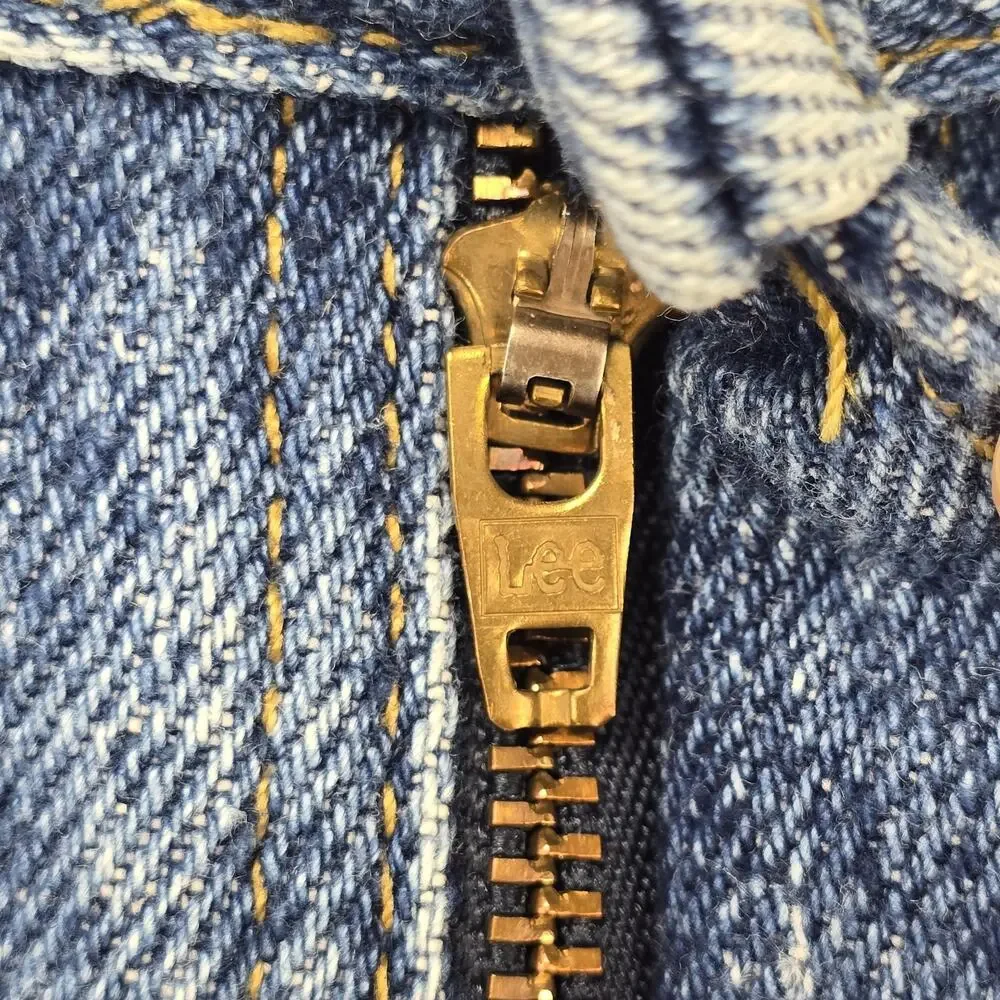 Vintage Lee Riders Jeans Mens Fits 35x32 Blue Acid Wash Union Made in USA